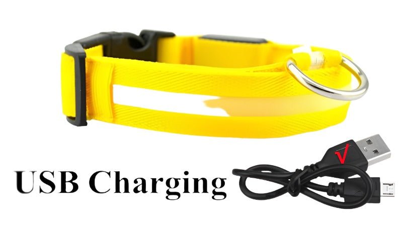 LED Glowing Dog Collar - Adjustable Rechargeable Luminous Harness for Small Dogs. Perfect for night walks.