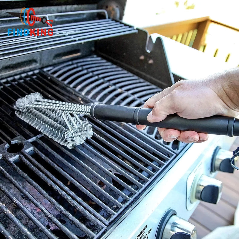 18-Inch BBQ Grill Cleaning Brush – 3-in-1 Stainless Steel Bristles - Adistore