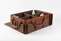 Leather Car Trunk Organizer Box – Large Capacity Folding Storage Bag - large brown