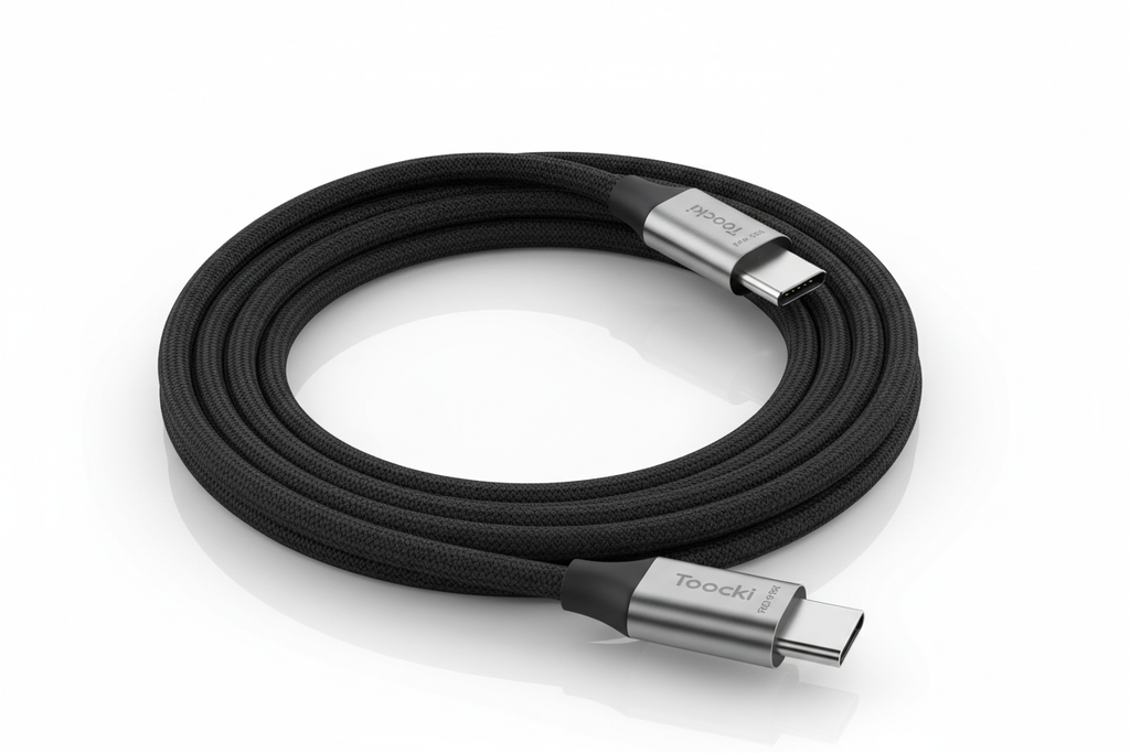 Toocki 240W Type C to Type C Cable PD3.1 Fast  Charger USBC Cable = Black