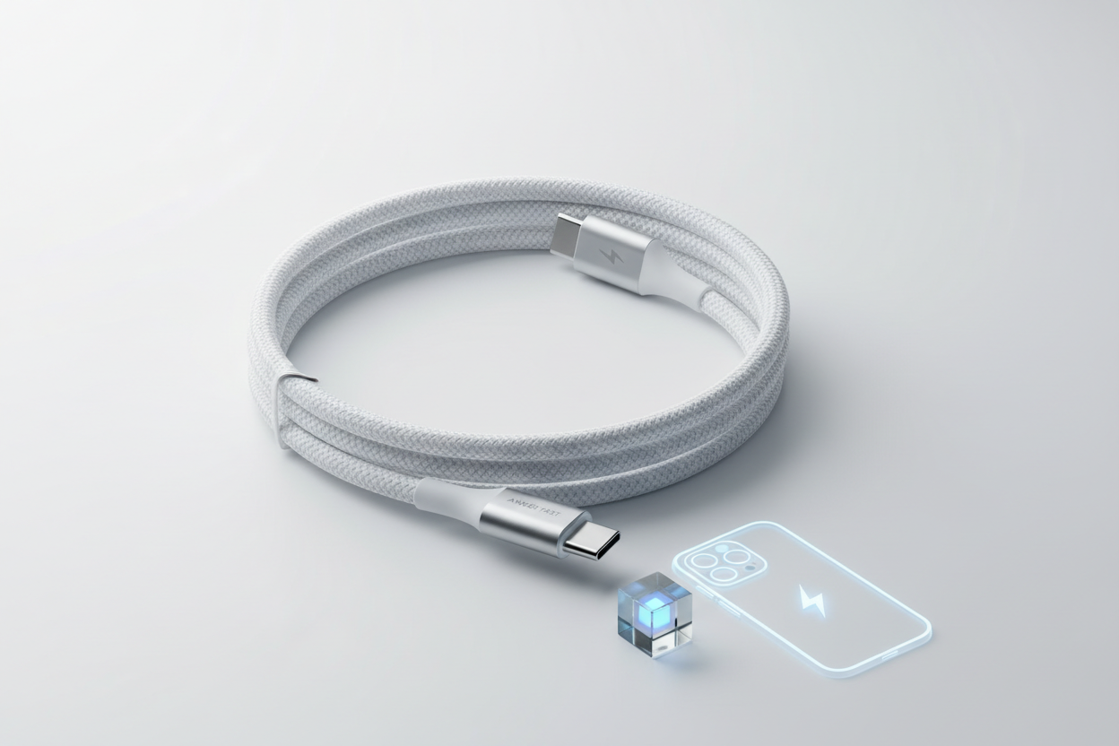 Toocki 66W USB-C Fast Charging Cable – Compatible with iPhone 15 & More - White