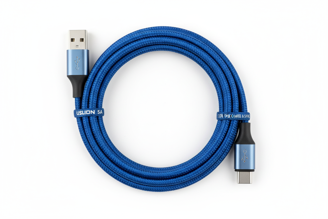 USLION 5A USB Type C Cable – Fast Charging & Data Transfer Cord - blue