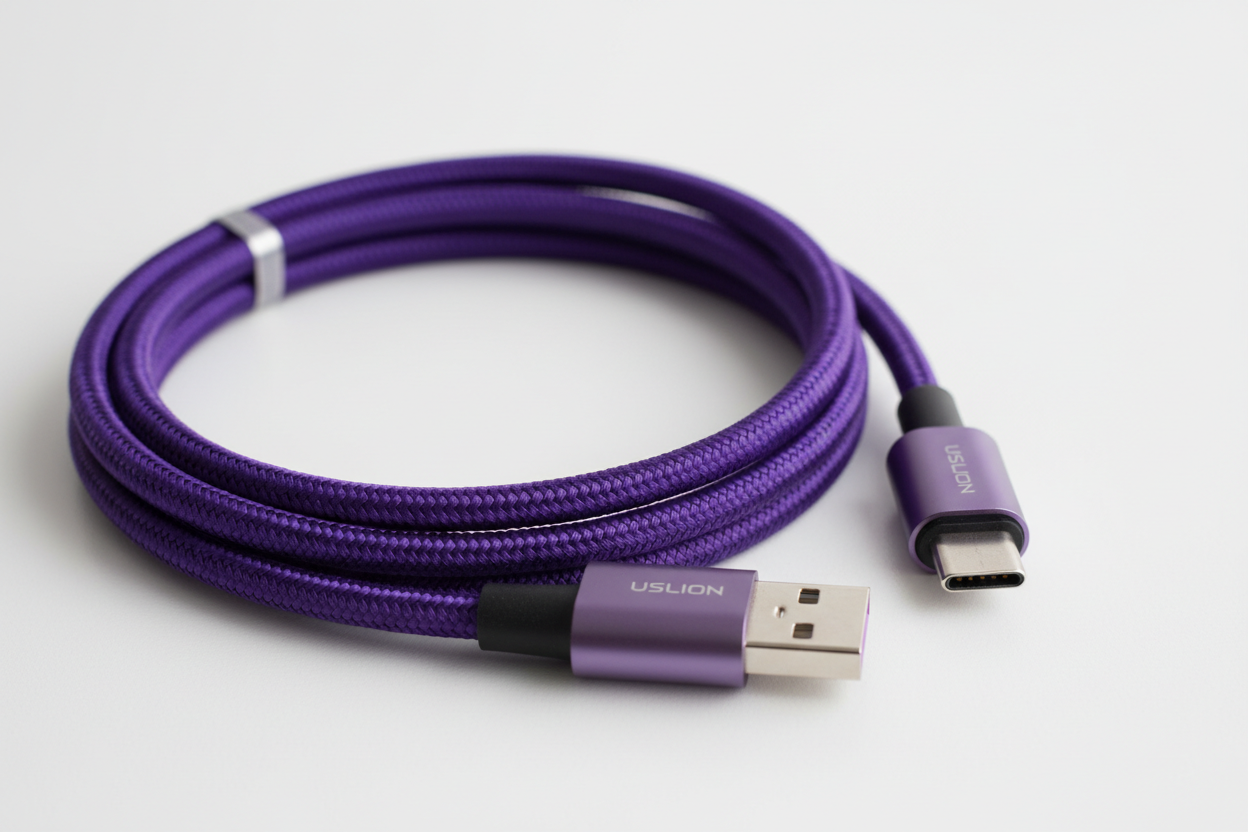 USLION 5A USB Type C Cable – Fast Charging & Data Transfer Cord - purple