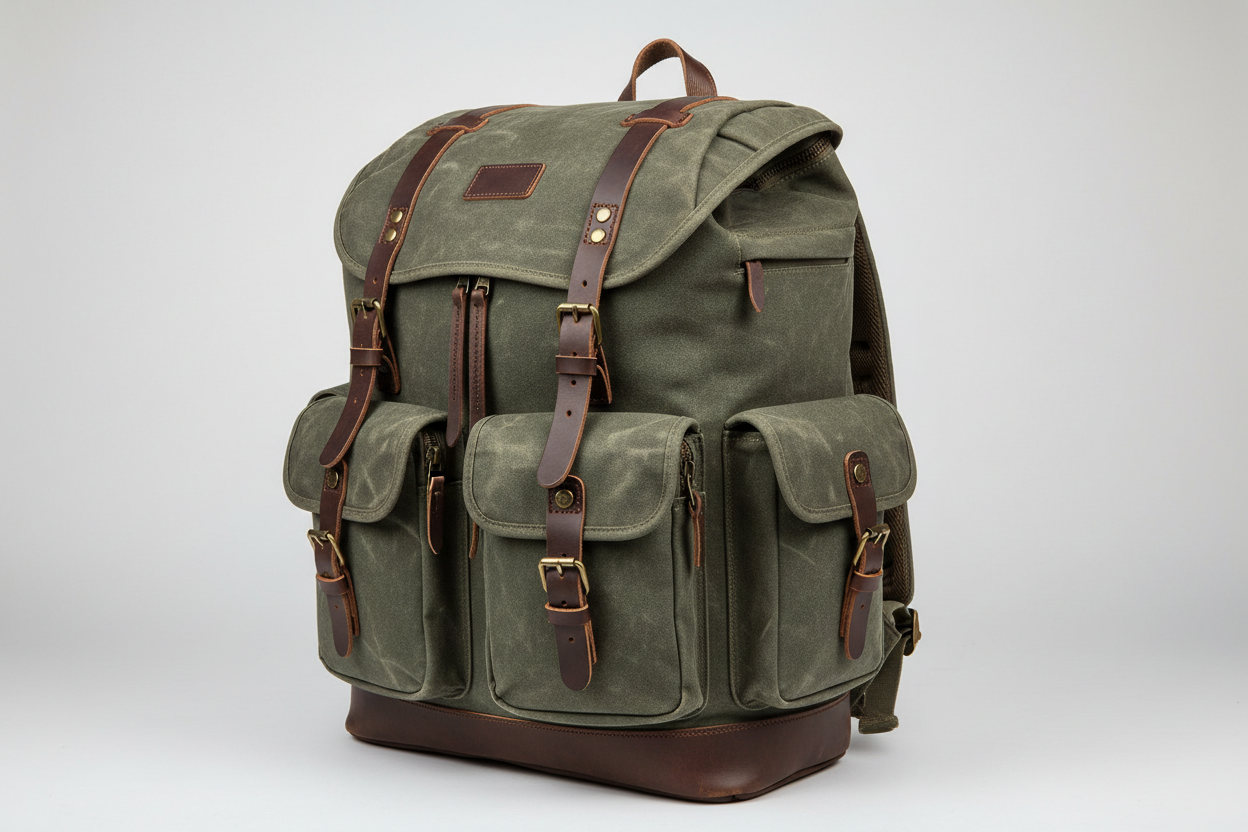 Vintage Canvas Backpack–Unisex Outdoor Sports|Travel Bag - army green