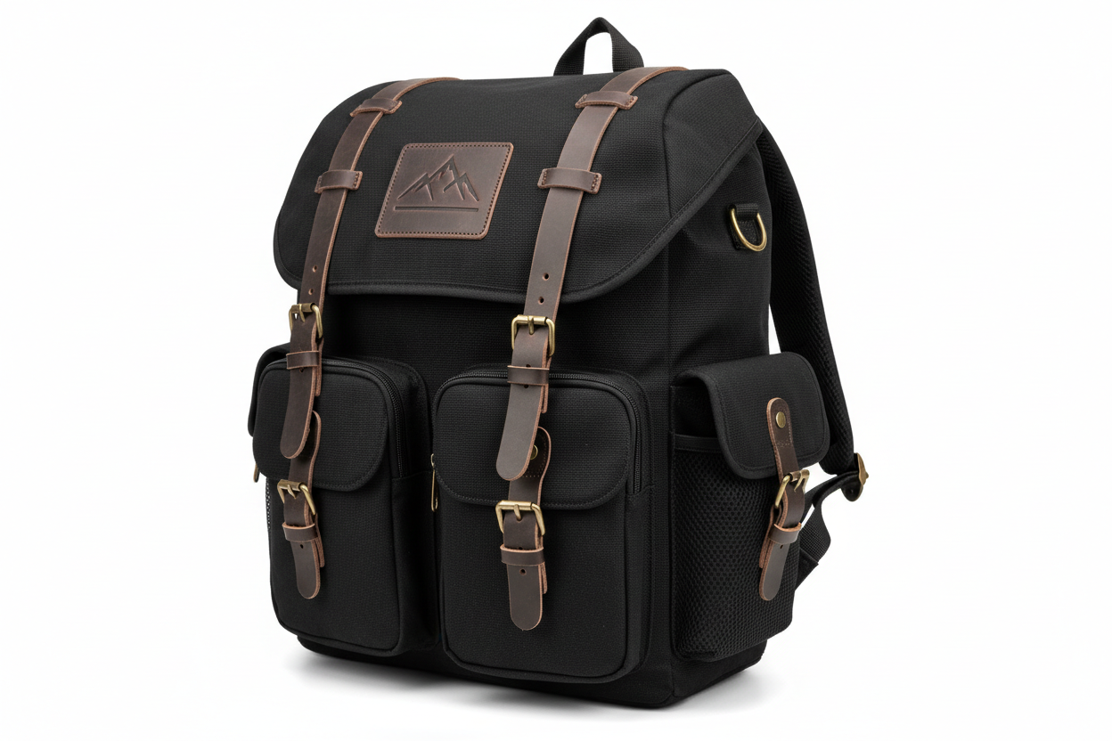 Vintage Canvas Backpack–Unisex Outdoor Sports|Travel Bag-black