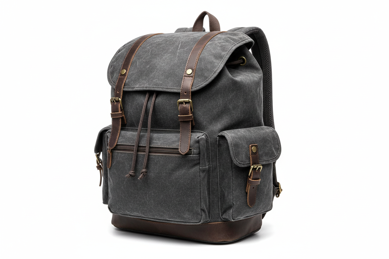 Vintage Canvas Backpack–Unisex Outdoor Sports|Travel Bag - drrk grey