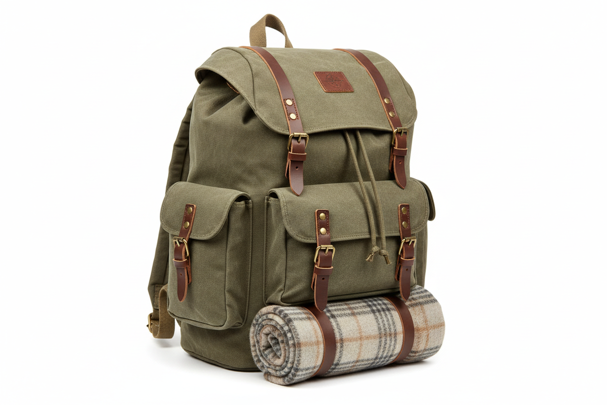 Vintage Canvas Backpack–Unisex Outdoor Sports|Travel Bag-green