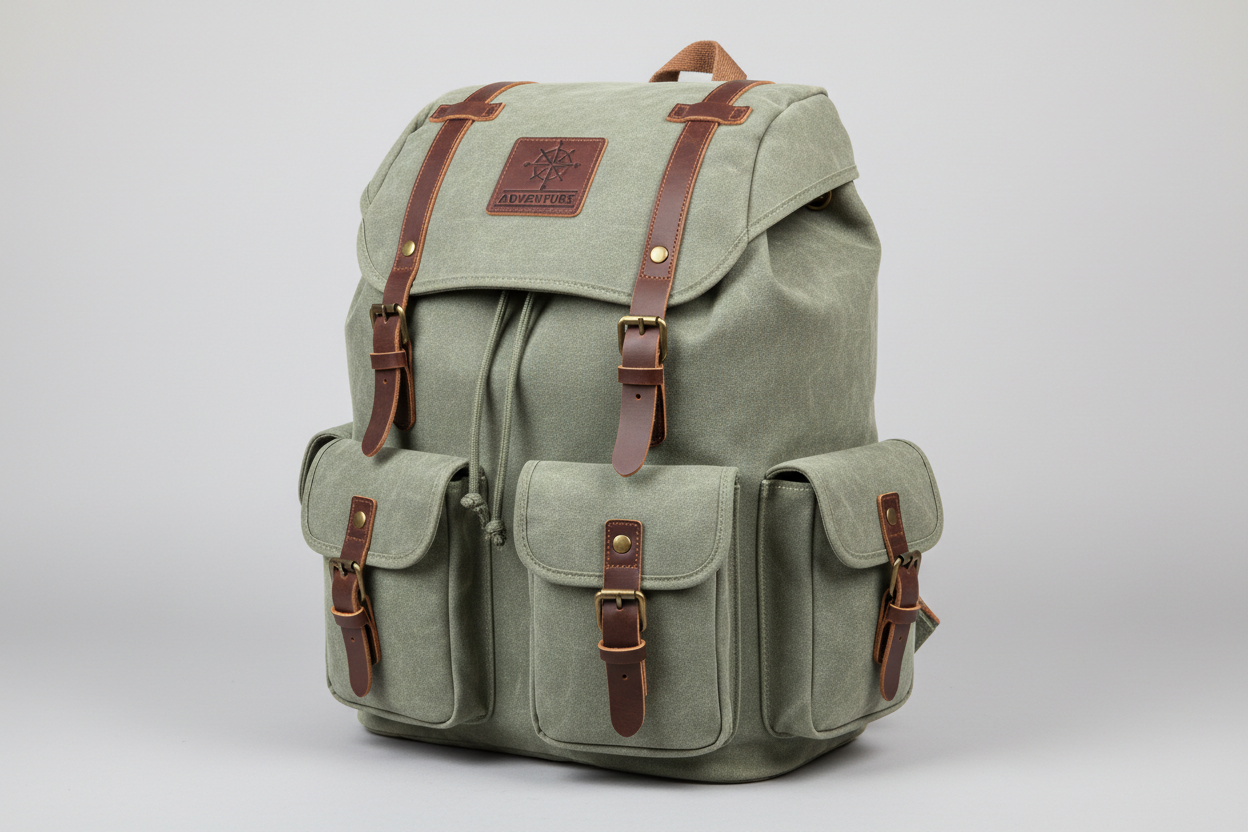 Vintage Canvas Backpack–Unisex Outdoor Sports|Travel Bag - light green