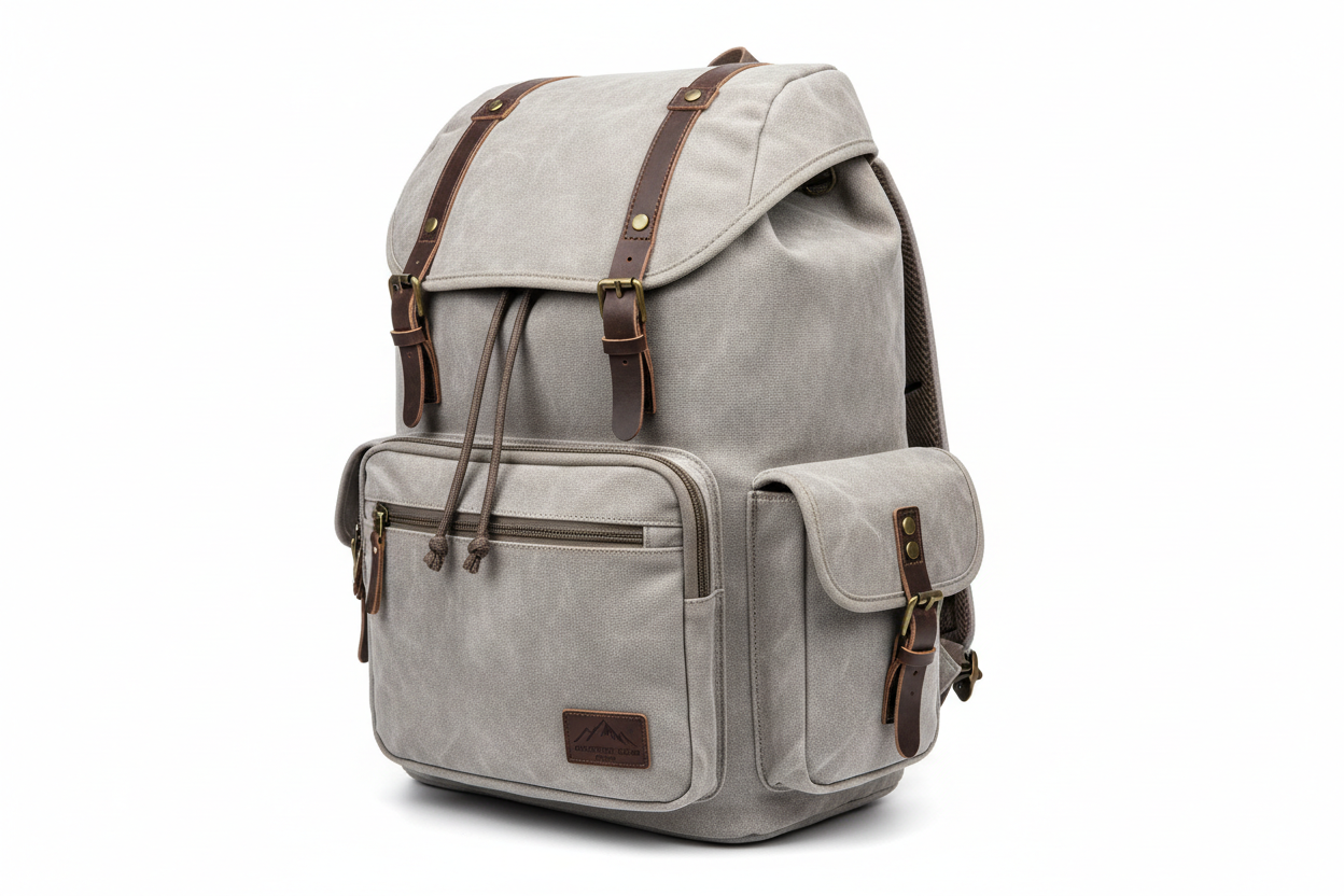Vintage Canvas Backpack–Unisex Outdoor Sports|Travel Bag - light grey
