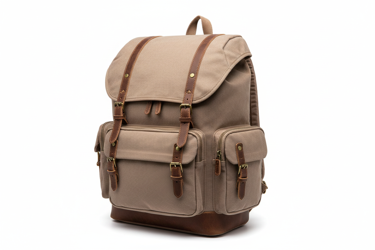 Vintage Canvas Backpack–Unisex Outdoor Sports|Travel Bag-nude